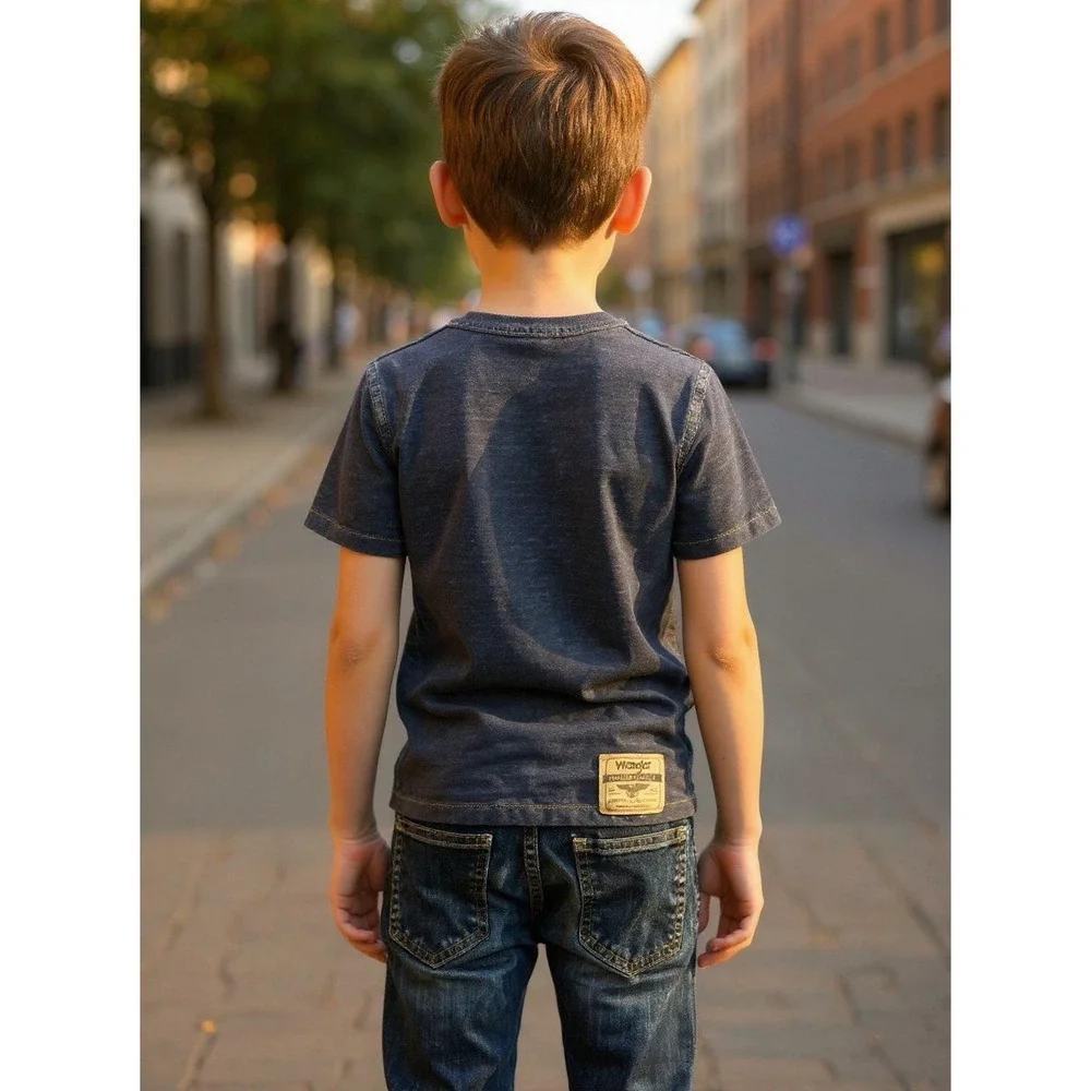 Wrangler Boys 8 Slim Classic Bootcut Jeans Dark Wash Adjustable Waist 105WNBWDG